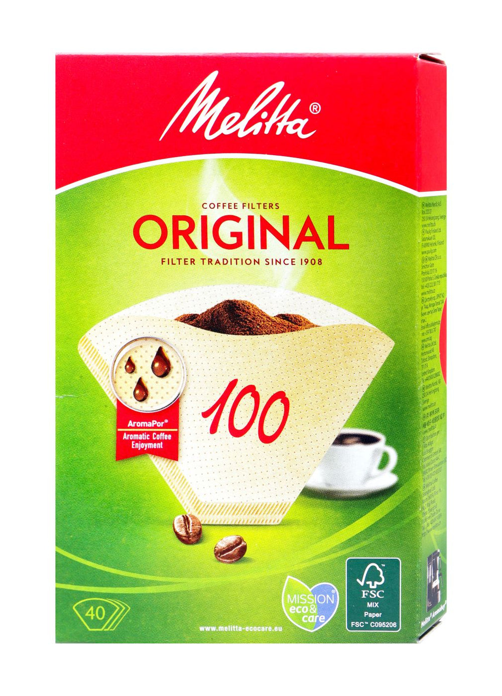 Melitta Filtertüten 100 Naturbraun, 40 er