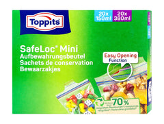 Toppits Safeloc Mini je 20 x 150 ml & 380 ml, 40 er