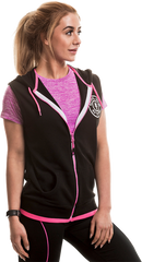 GGLSWT019 Gold's Gym Ladies Sleeveless Hoodie - Black