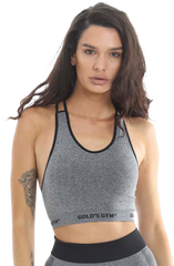 GGLTOP134 Gold's Gym Ladies Seamless Top - Grey/Black