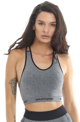 GGLTOP134 Gold's Gym Ladies Seamless Top - Grey/Black