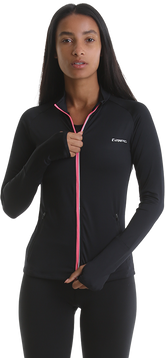 RIPT RCLTOP721 Ladies Zip Thru Top - Black