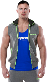 RIPT RCSWT704 Mens SL Techline Sleeve Hoodie - Grey Marl