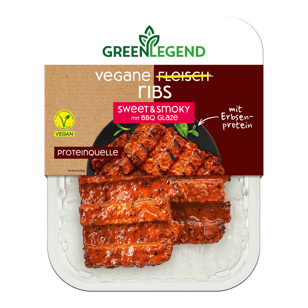 Vegane Fleisch Ribs Sweet & Smoky mit Bbq Glaze