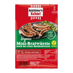 Vegane Mini-Bratwürste nach Art einer Rostbratwurst
