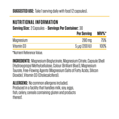 Applied Nutrition Magnesium & Vitamin D3 Capsules - 60 caps