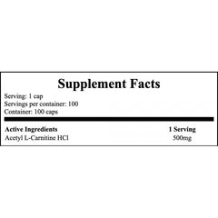 Acetyl L-Carnitine 500mg - 100vcaps. x20