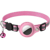 AirTag Halsband Nylon mit Reflektor, pink