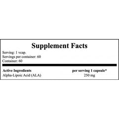 Alpha Lipoic Acid 250mg - 60vegcaps. x12