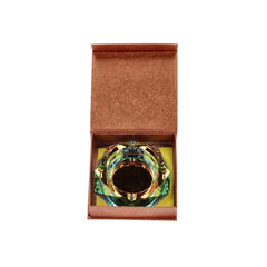 Glas Aschenbecher Diamant, Rainbow Green, 9.5cm