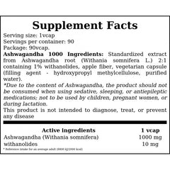 Ashwagandha 1000mg - 90vcaps. x24