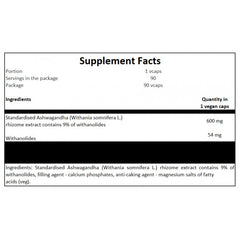Ashwagandha 9% 600mg - 90 vcaps. x24