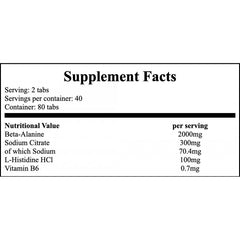 Beta Alanine Carno Rush MT - 80tabs. x25