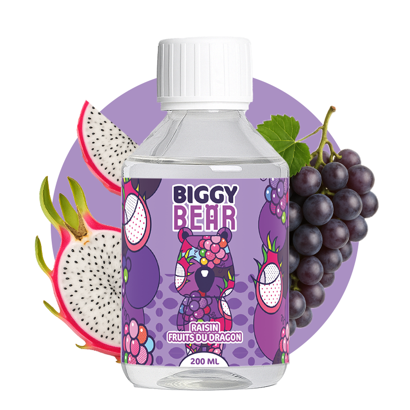 Biggy Bear - 200ml Liquid - Raisin Fruits du Dragon (ohne Nikotin)
