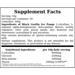 Black Gorilla Ice Pump PreWorkout - 300g - Strawberry Lemonade x6