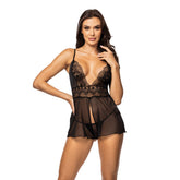 BN Secret Veil babydoll & thong black