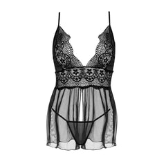 BN Secret Veil babydoll & thong black