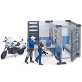 Bruder bworld Polizeistation mit Polizeimotorrad