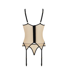 CA Denerys corset & thong beige-black