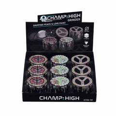 Champ High - Grinder Dripping Peace&Love Paint - 50mm - 4 Layers - Display - 9 Stück