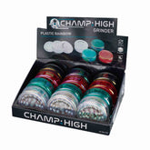 Champ High - Plastic Grinder Rainbow - 61mm - 3 Layers - Display - 12 Stück