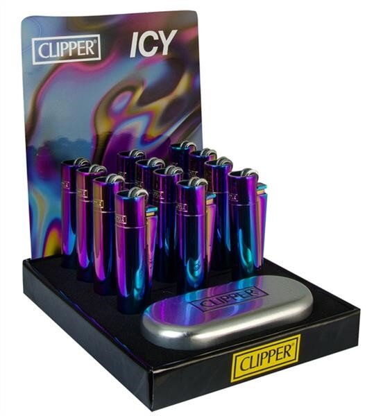 Clipper - Metal - ICY - Rainbow - Display - 12 Stück