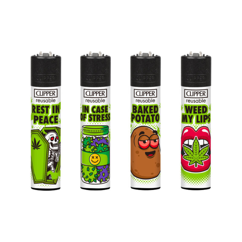 Clipper - Weed Slogan 12D - Display - 48 Stück