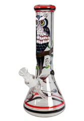 Handbemalte Glasbong Ice Night Owl