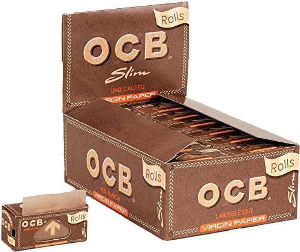 OCB Slim Virgin Rolls Unbleached, 24 Rolls