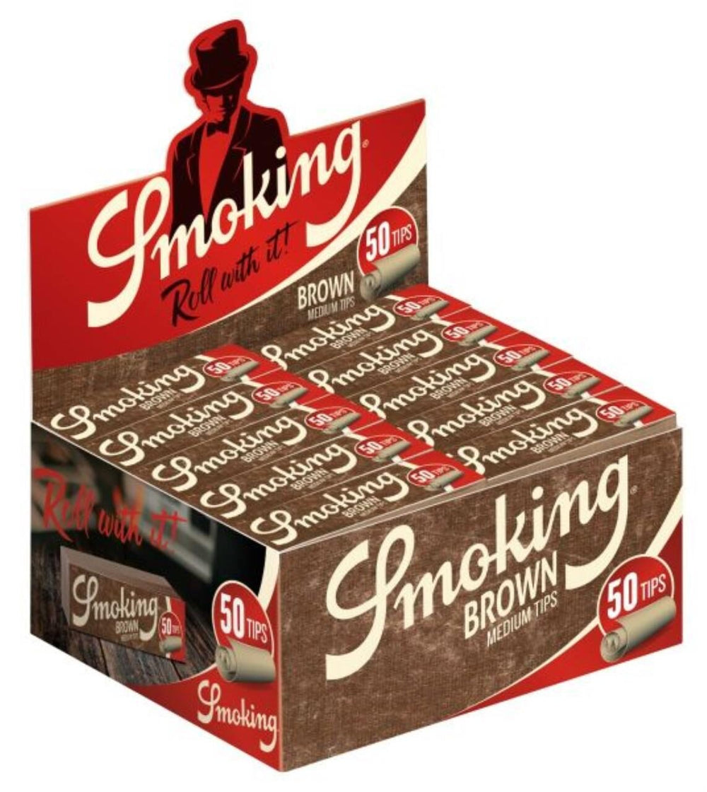 Smoking Brown Medium Tips, 50 x 50