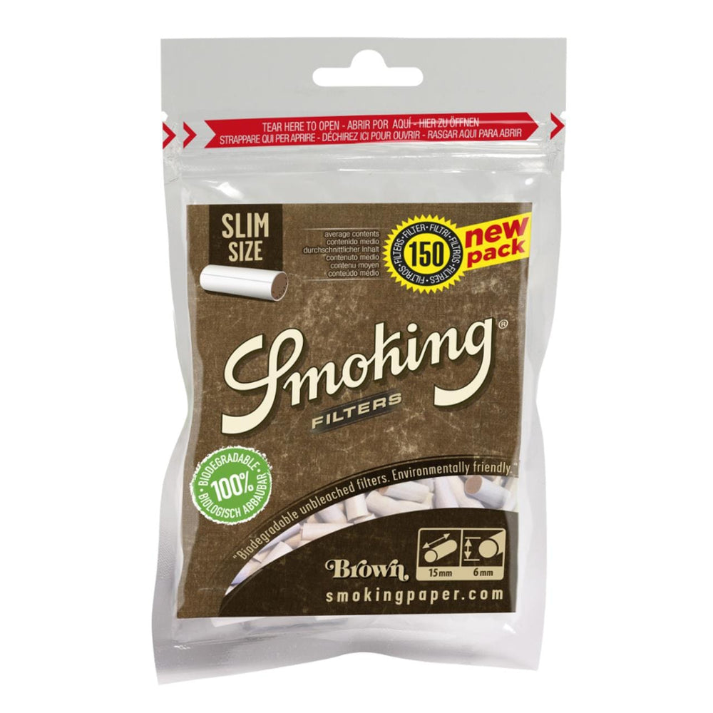 Smoking Slim Watte-Filter Brown Bio 10X150