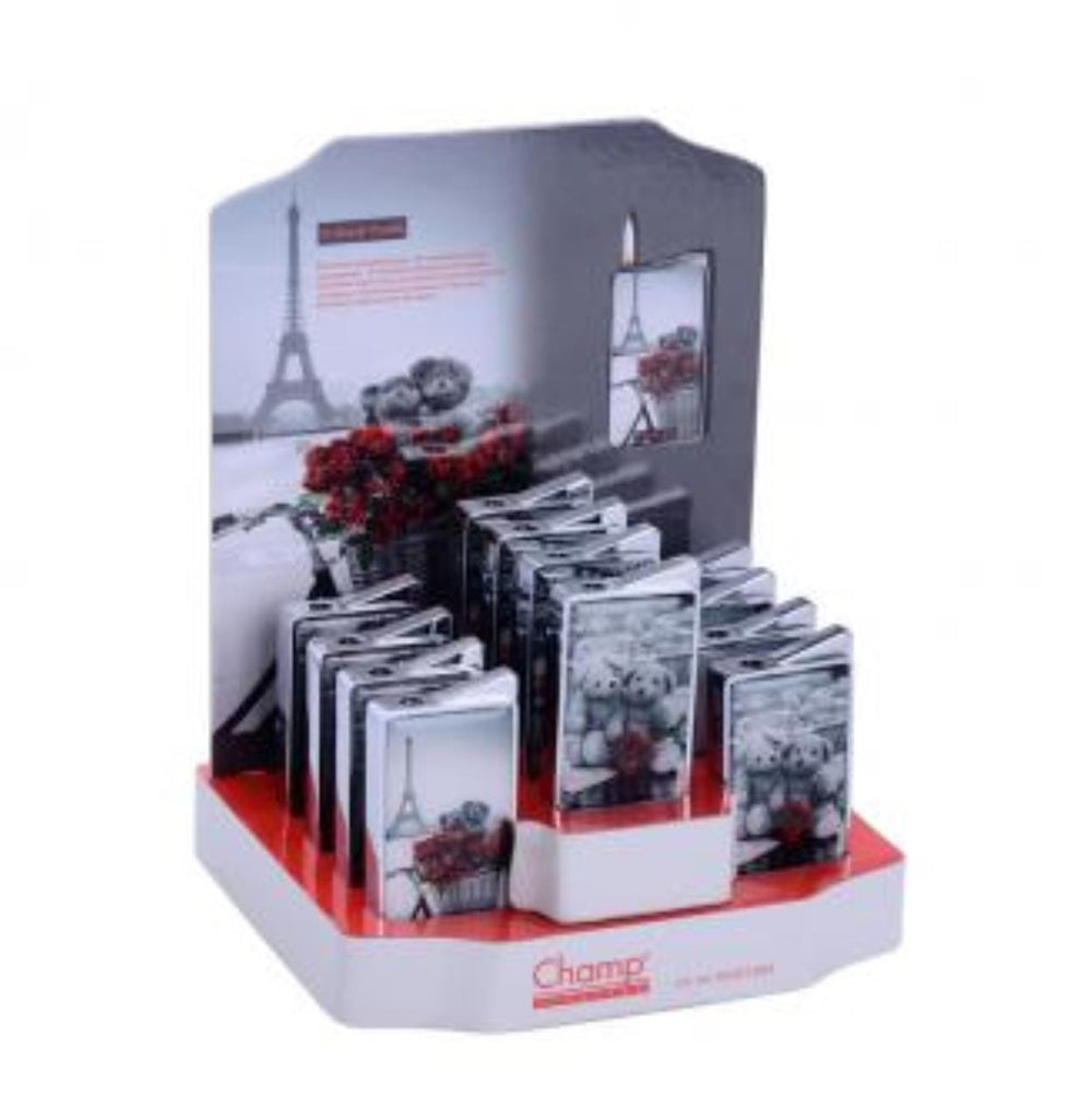 Champ Assaf Black & Red Card Piezo Lighter 12Stk.