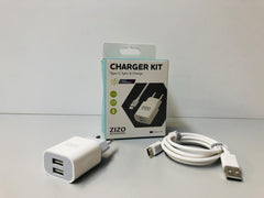 Euro Wall Charger - 2 USB Port - 2.1A + TypeC to USB Cable 3A (Fast)