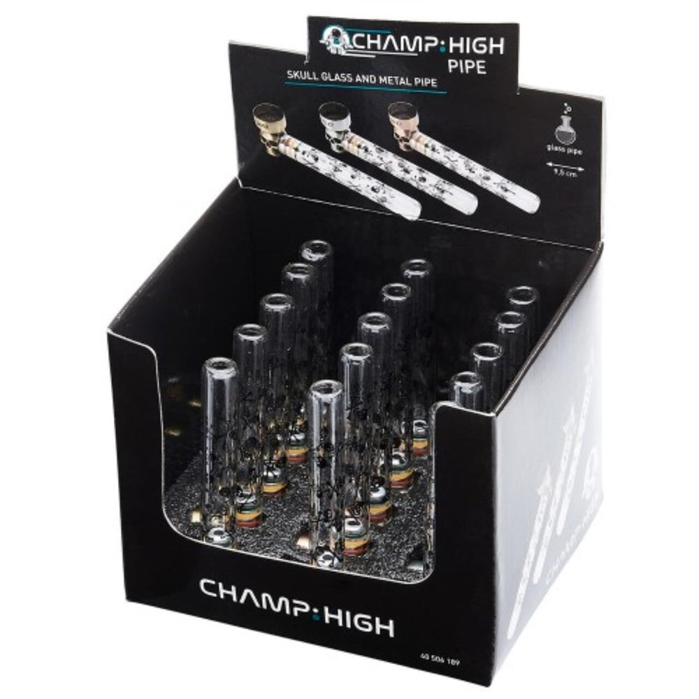 CHAMP High Skull Glass and Metal Pipe,15 Stk