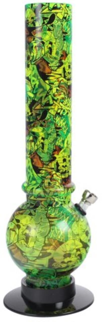 Acrylic Bong Graffiti Grün 32cm