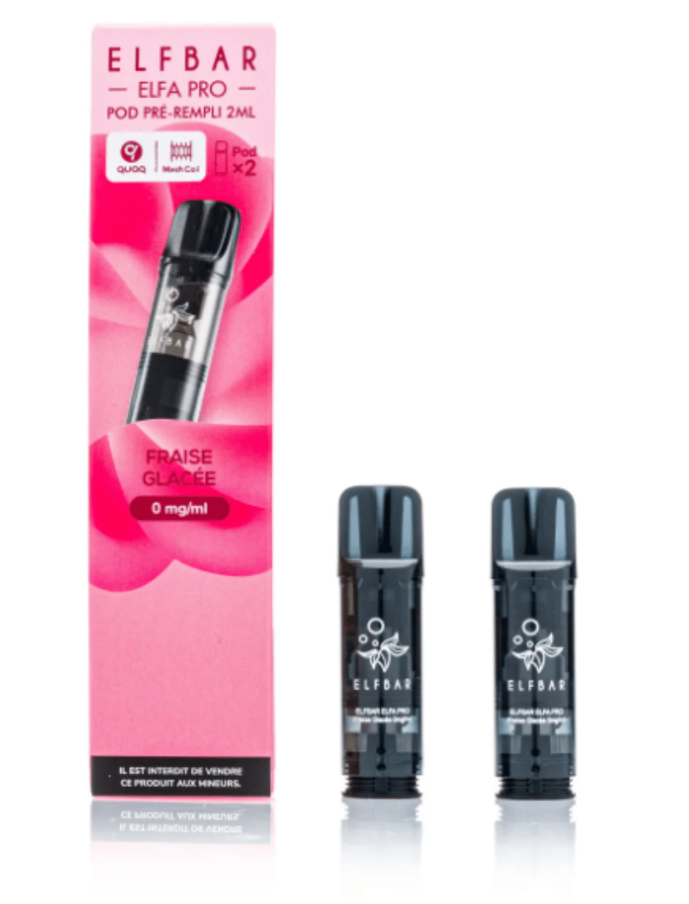 ELFBAR ELFA Kit Pro 2ml Pods 0mg - Strawberry Ice 10 Stk