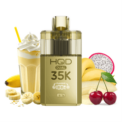 HQD DUAL 35K Starter Kit - Banana Ice & Dragonfruit Banana Cherry (Gold)