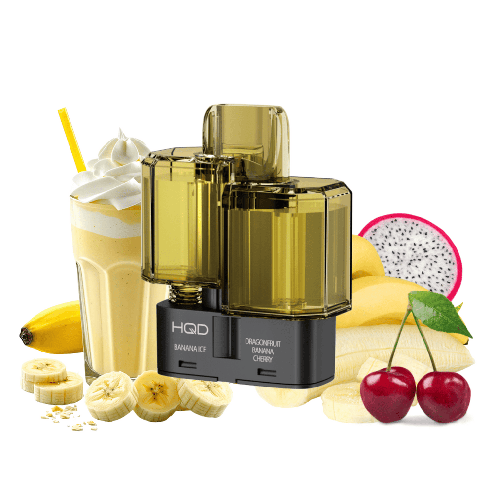 HQD DUAL 35K Pod - Banana Ice & Dragonfruit Banana Cherry