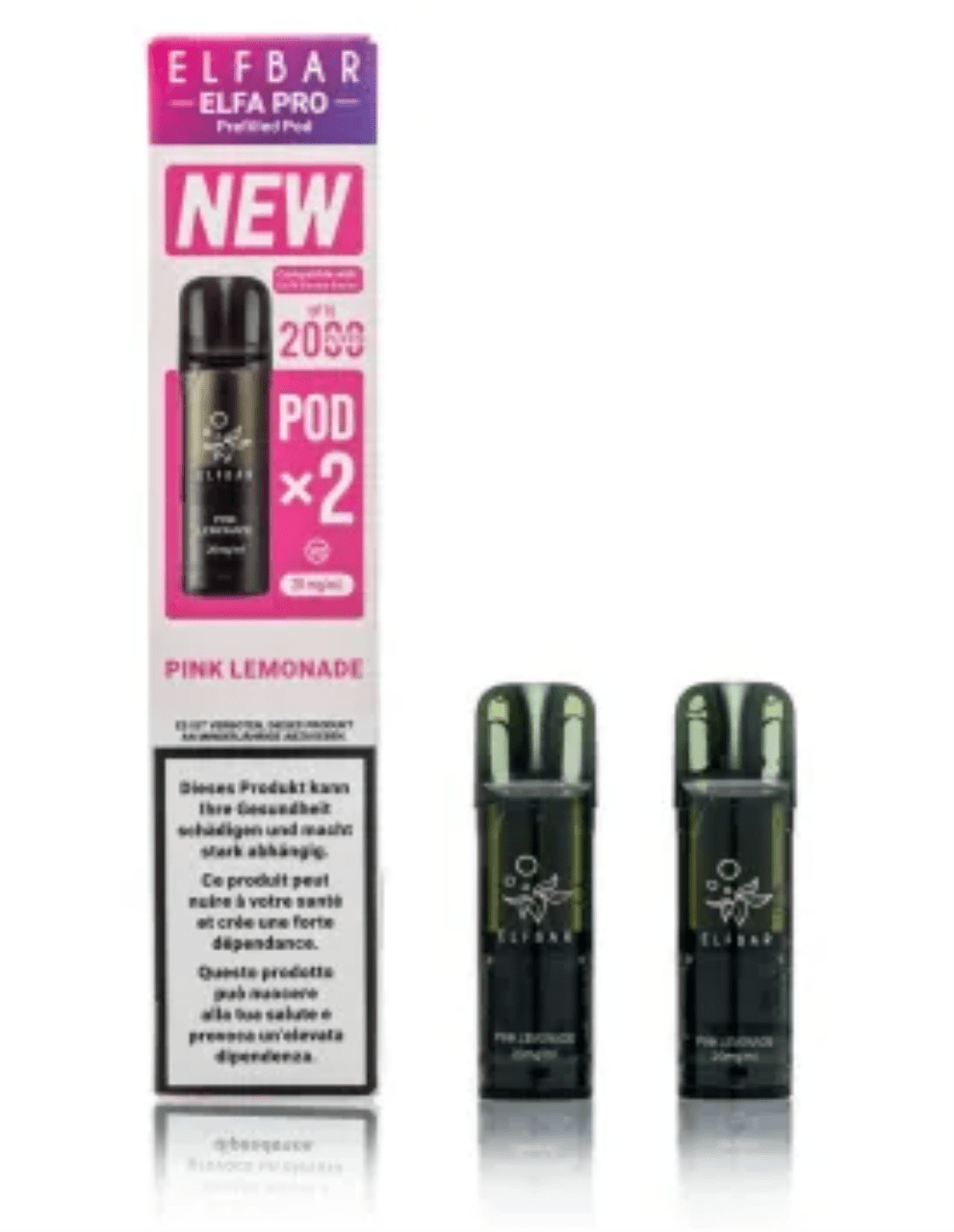 ELFBAR ELFA Kit Pro V2 2ml Pods 20mg - Pink Lemonade 10 Stk
