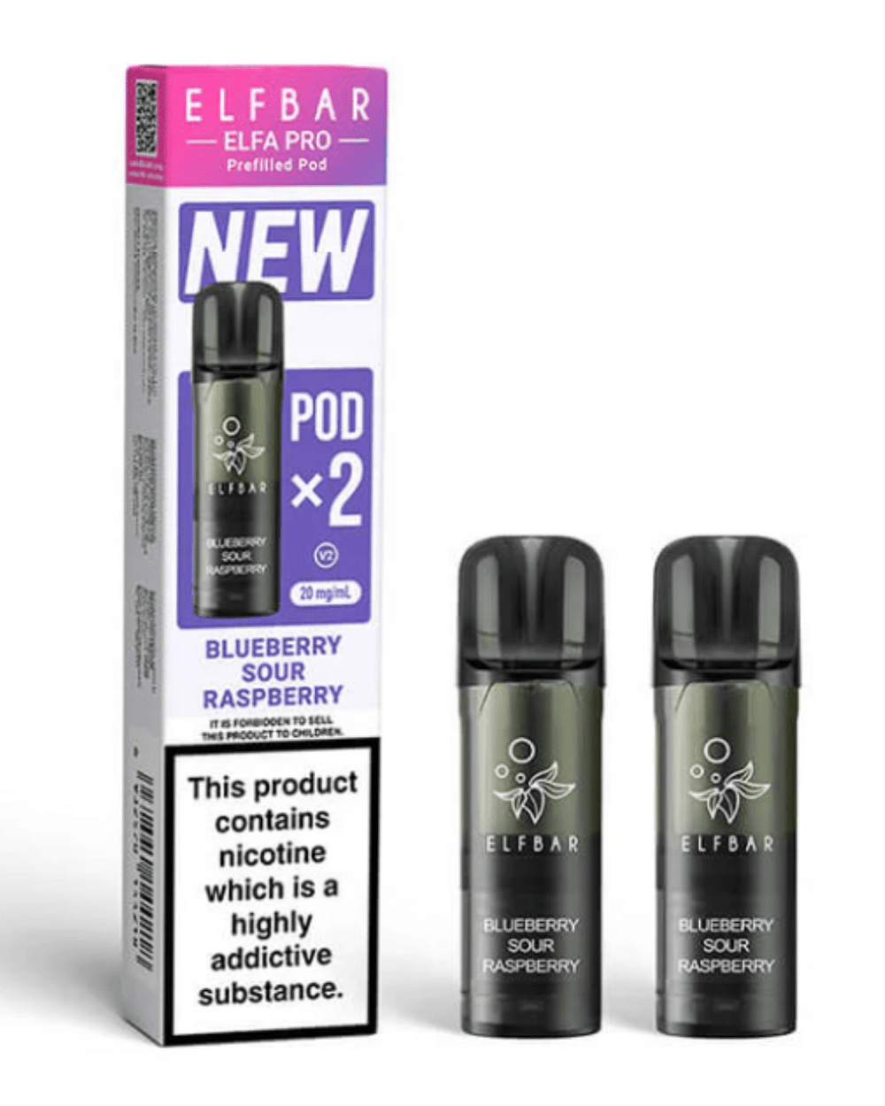 ELFBAR ELFA Kit Pro V2 2ml Pods 20mg - Blueberry Sour Raspberry 10 Stk