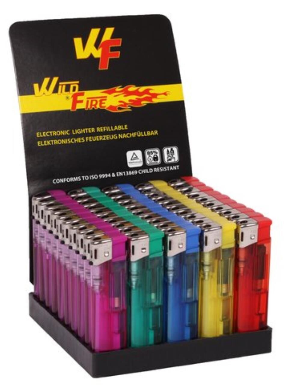 Wild Fire Feuerzeug Elektr. transparent sort. 50