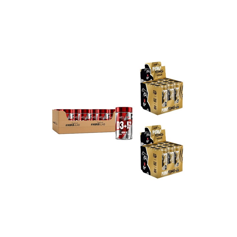 Vitamin D3 4000IU + K2 MK-7 KSW - 90softgel x24 + 2x Pump Kong - 80ml - Apple Mint x12 GRATIS