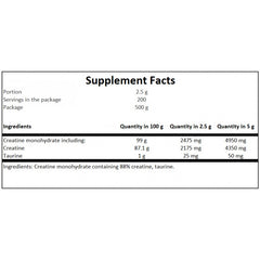 Creatine - Unflavored - 500g + 100g FREE
