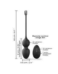 Dorcel - Love Balls - Vibrierende Kegelkugeln mit Fernbedienung - Schwarz
