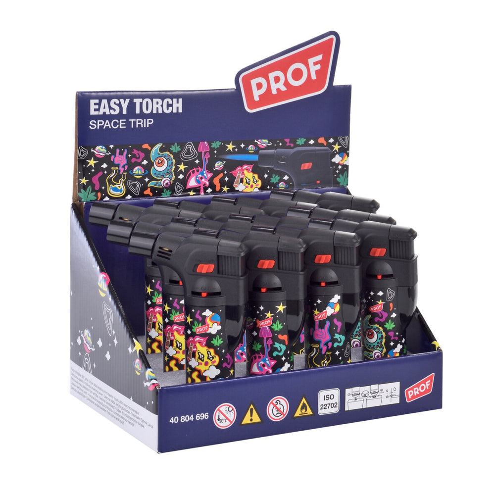 Easy Torch Space Trip Feuerzeug - Jetflame Blue - Display - 12 Stück