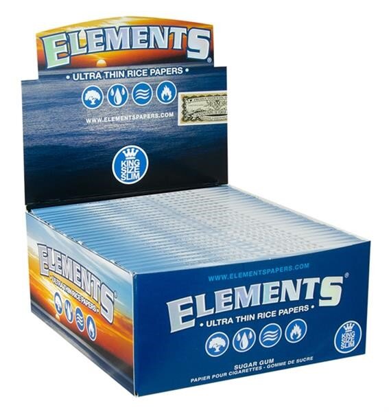ELEMENTS - Papers - Blue - King Size Slim - Box - 50 x 32 Stück