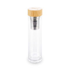 OHIA Thermosflasche aus Glas mit Bambusdeckel