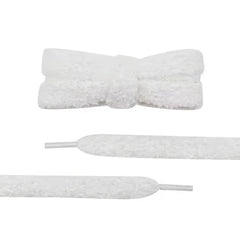 Fuzzy Laces Flat, Plüsch-Schnürsenkel, weiss, 140 cm