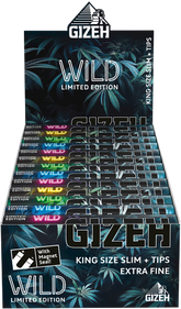 GIZEH - King Size Slim + Tips - WILD - Display - 26 x 34 Stück