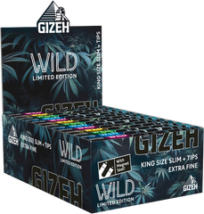 GIZEH - King Size Slim + Tips - WILD - Display - 26 x 34 Stück